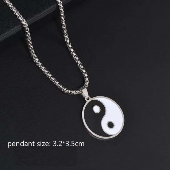  Chinese  Yin and Yang  five elements Gossip compass pendant necklace for the boy and girl Retro necklace