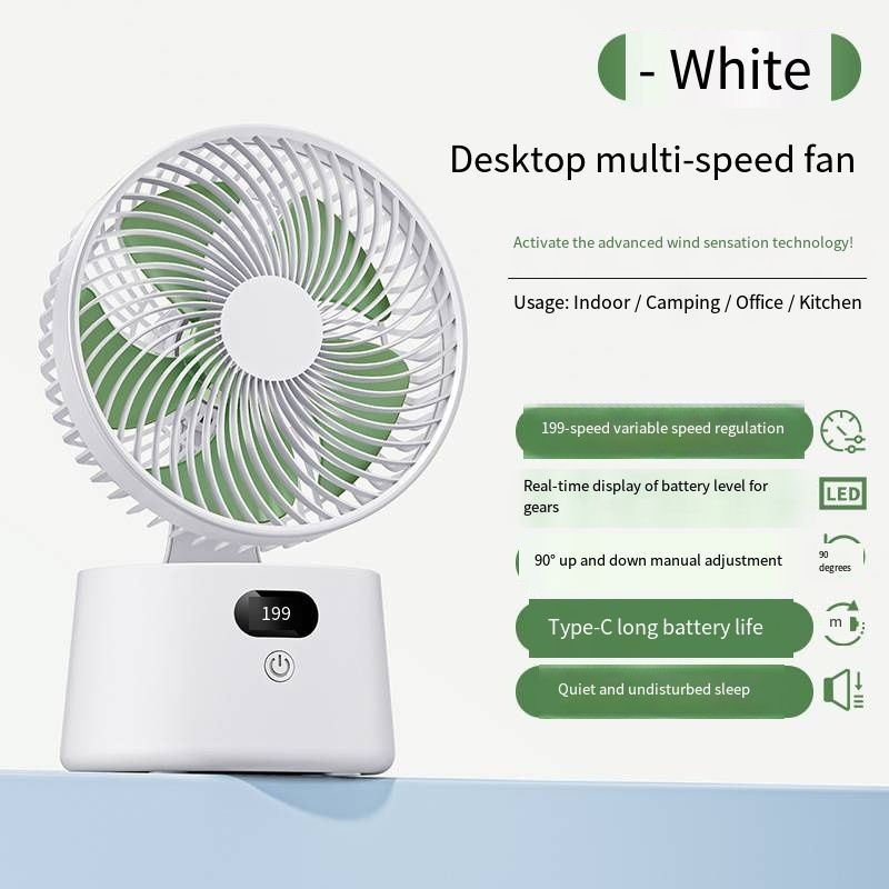 New Household Desktop Mini Fan USB Rechargeable Multi-speed Electric Fan Portable Table Fan for Office Dormitory