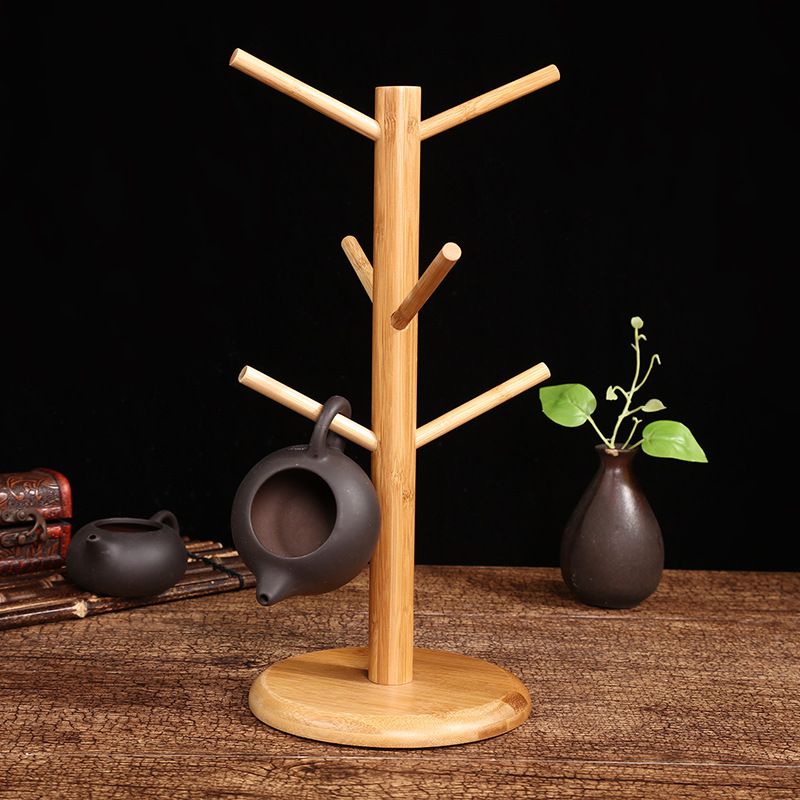 Bamboo cup rack household water cup rack drain rack storage coffee cup rack glass mug rack