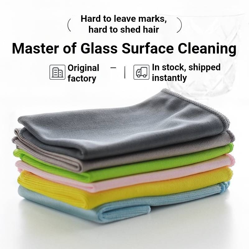Premium Microfiber Glass Cleaning Towel, Powerful Absorbent Streak-free Cleaning Cloth, Reusable Lint-free Rag for Window, Mirror, Glass Table and Household Cleaning