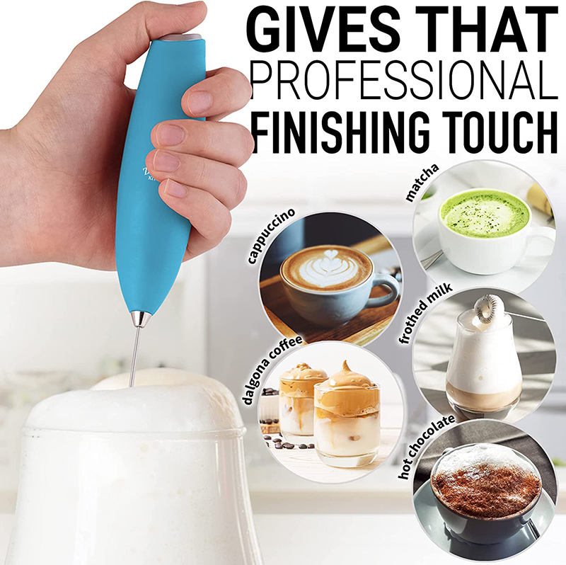 Ultron Milk Frother Electric - Battery Powered Coffee Blender Handheld - Easy to Use Coffee Blender Frother - Portable Mini Blender for Cappuccino, Smoothie, Matcha, Hot Chocolate, Mini Foamer