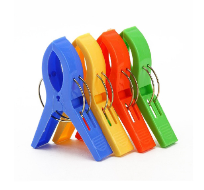 4 pcs Large Bright Colour Clothes Clip Plastic Beach Towel Pegs Clothespin Clips To Sunbed Home Wardrobe Storage 