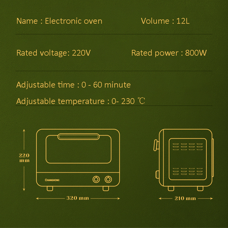 Electric oven, small household multi-purpose electric oven,bake,roast chicken,tarts