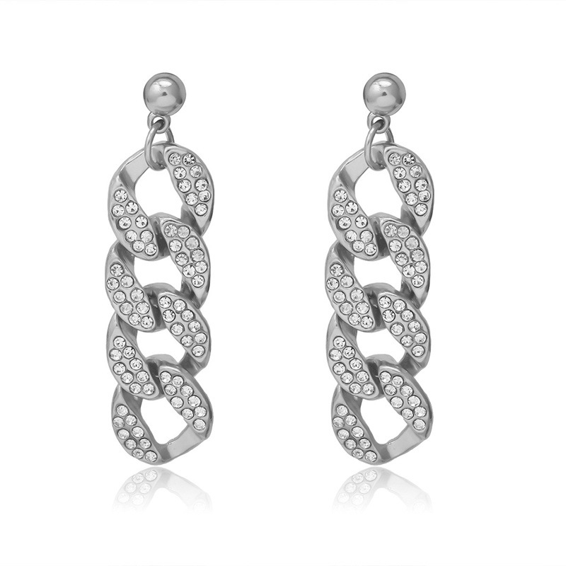 E335 women's gemstone long chain earrings vintage sexy teen earrings