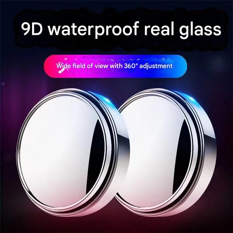 Car Stick-on Small Round Mirror, 360 Degree Adjustable Blind Spot Auxiliary Mirror, HD Rear View Convex Mirror for Vehicle Reversing
