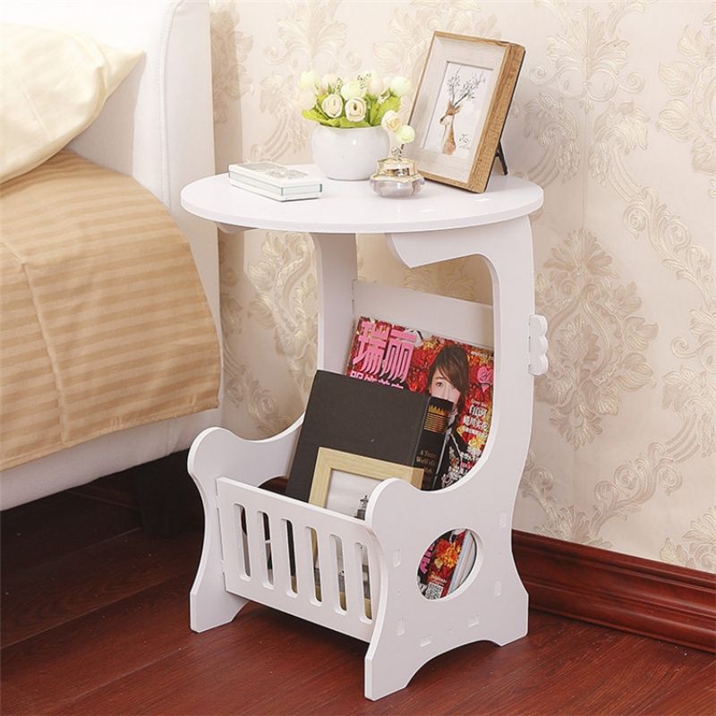 Modern PVC small round table, coffee table balcony, mini table, minimalist bedside table in living room, coffee table CRRSHOP Storage Rack free shipping