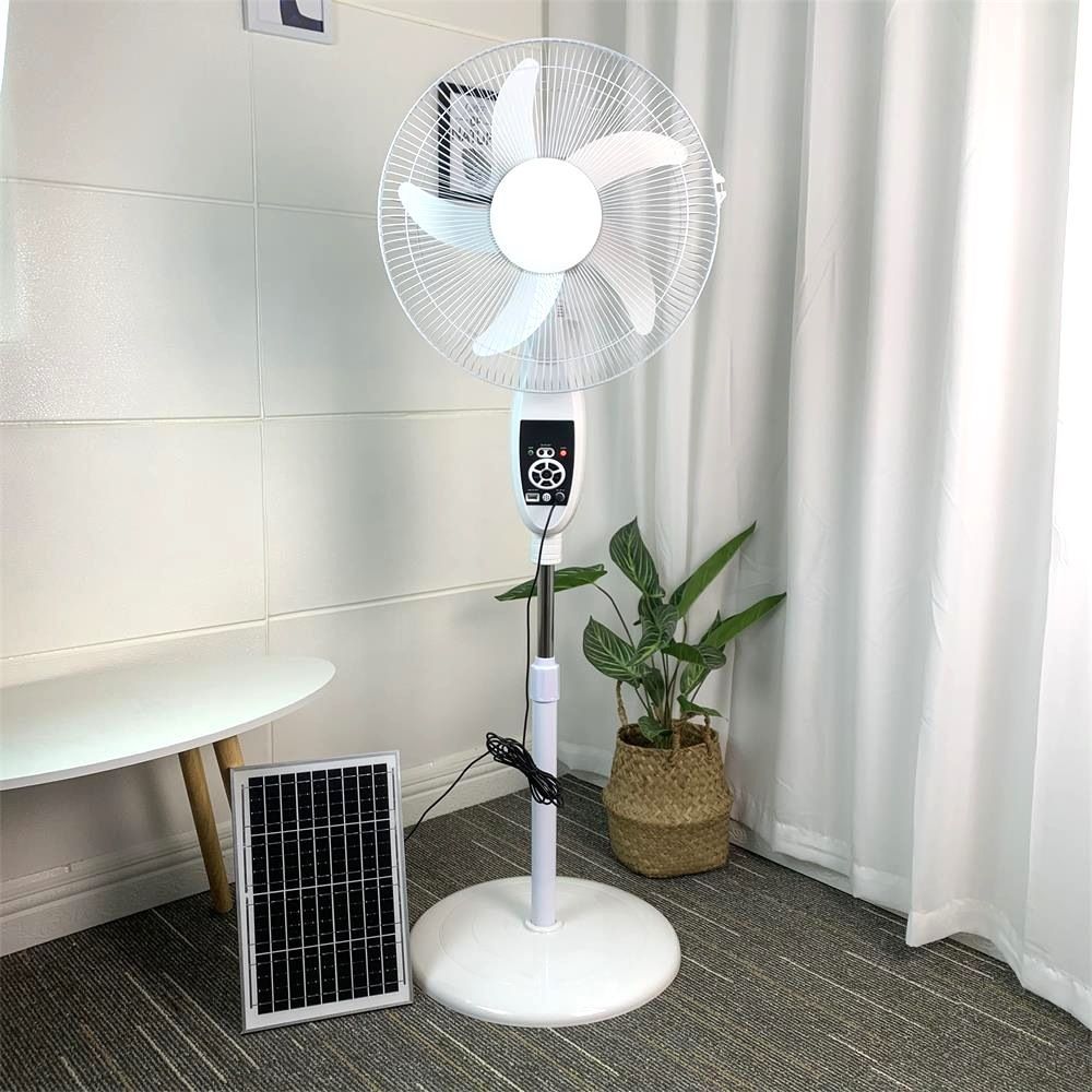 16" inch Remote Control AC DC Fan Rechargeable Floor Stand Fan With remote control and 9V5W solar panel