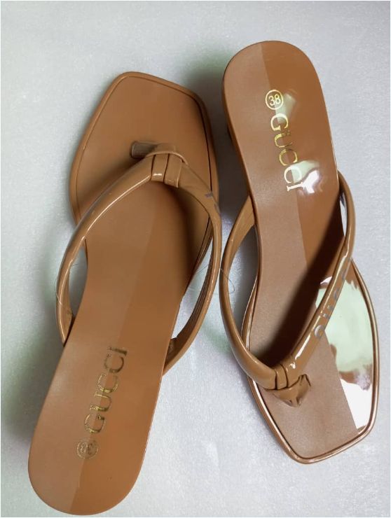 GUCCI Party Open-toed Slippers For Lady High Heel Flip Flop Sandals
