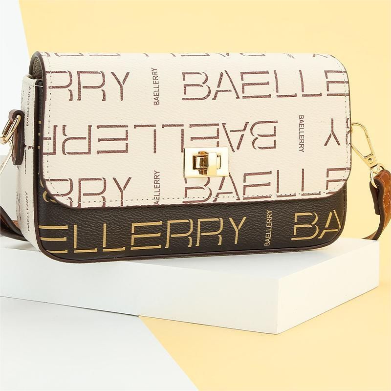 8635 Women's New Letter Printed Shoulder Bag Magnetic Buckle Shoulder Bag