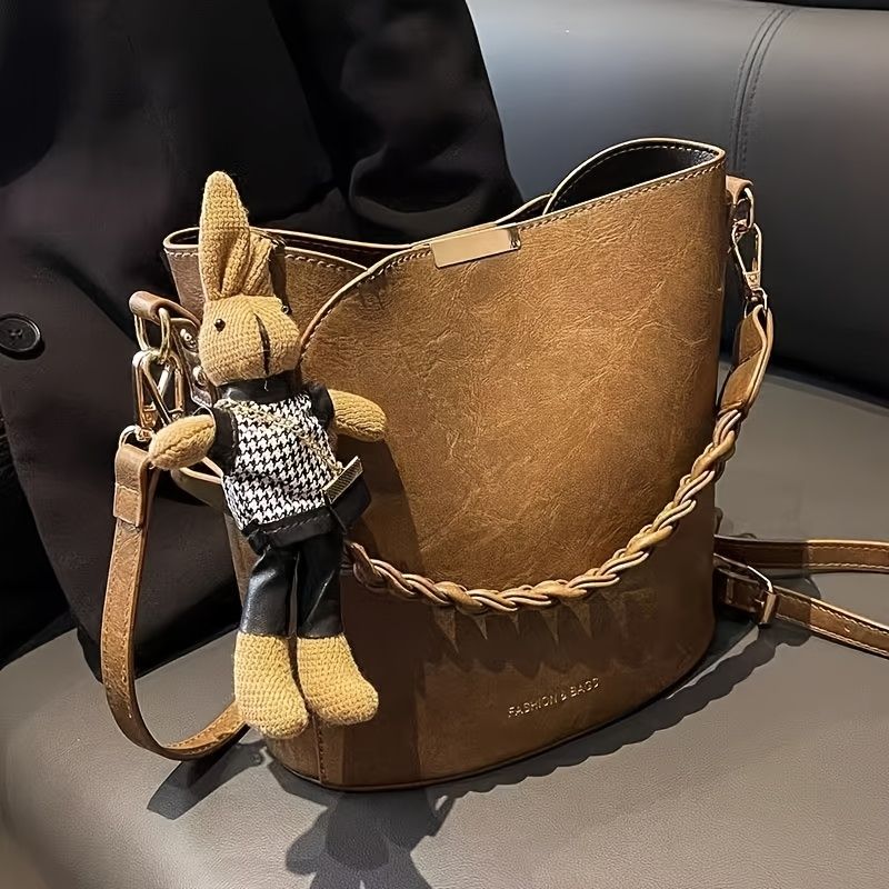 Retro commuter bucket bag/New trendy crossbody bag/ladies' casual bag/single-shoulder crossbody bag