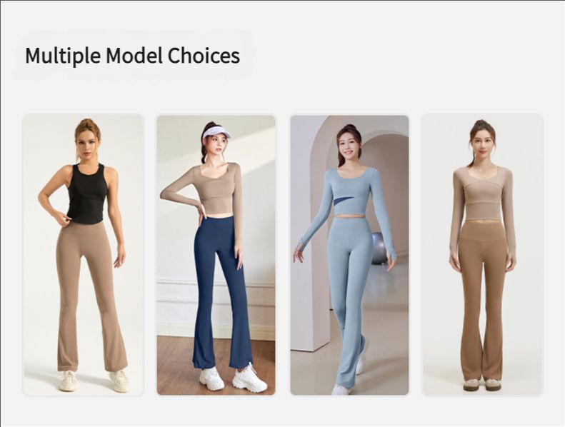 Juyitang high waisted hip lifting flared pants, nude yoga pants, Pilates exercise and fitness pants