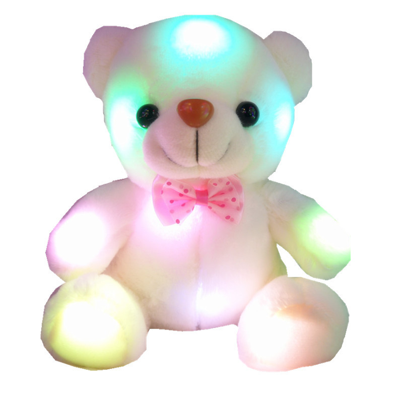 Heim velvet colorful Teddy doll children's gift luminous bear plush toy doll
