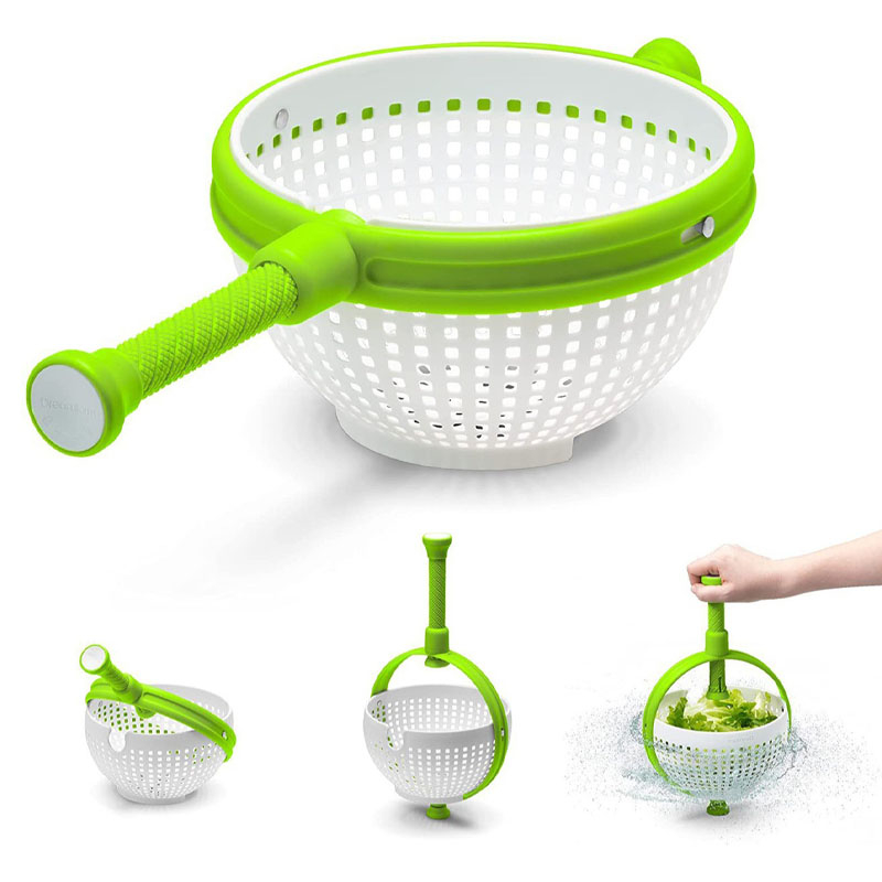 Salad Spinner Fruit Vegetable Dryer Lettuce Greens Washing Basket Drain Crisper Strainer Spinning Colander Kitchen Accessories