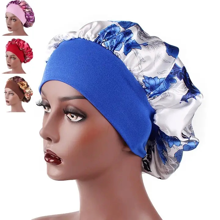 Satin Headscarf Hat Sleeping Bonnet Hair Wrap Silk Cap Fashion Head Scarf Headwear Night Sleep Hat
