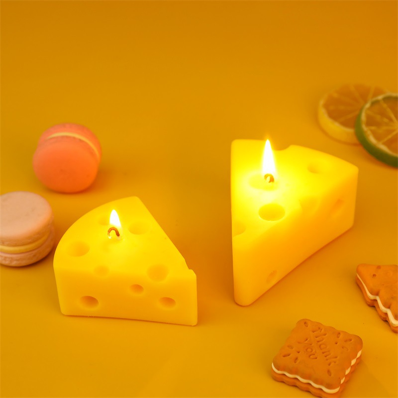 E56092 Handmade Home Furnishings Aromatherapy Cheese Candles Shooting Props Scene Decoration Cheese Candles Festival Kid's Hand Gift