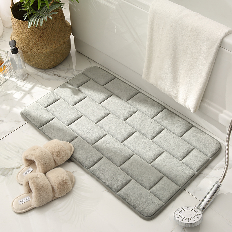 KXM-0527 Square bathroom bath mat non-slip carpet in wash basin bathtub side floor carpet shower room door mat coral fleece mat