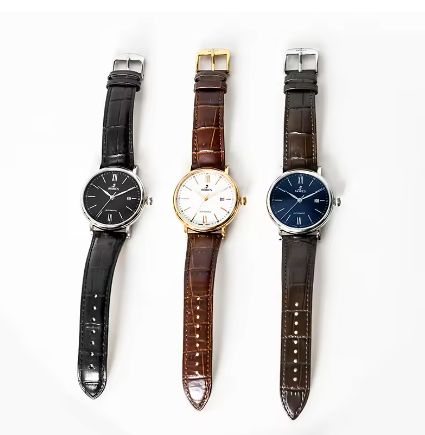 Classical Women Iced Out Leather Watch- Wristwatches Casual Fashion Watches