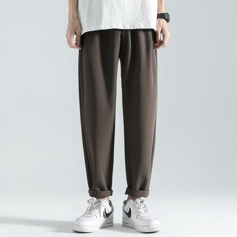 YM X235 Men's Spring Summer Thin Straight Casual Pants Loose Solid Color Pants