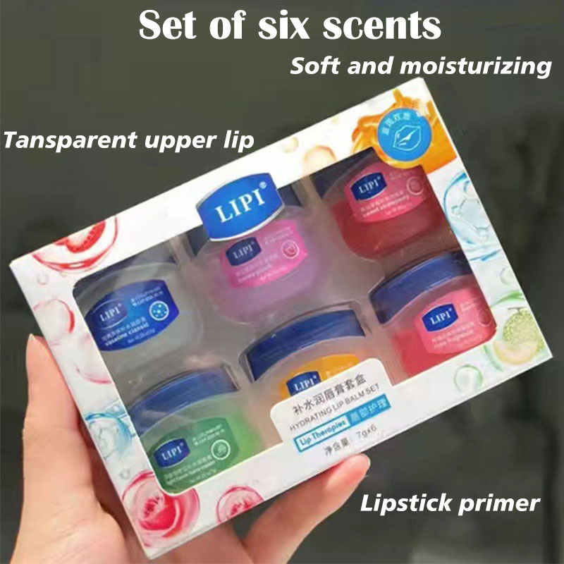 9973 6/8 Pcs Lip Balms Moisturizing Refreshing Non-sticky Fruit Series Anti-Cracked Lip Treatment Vaseline for Makeup Lip Gloss Set