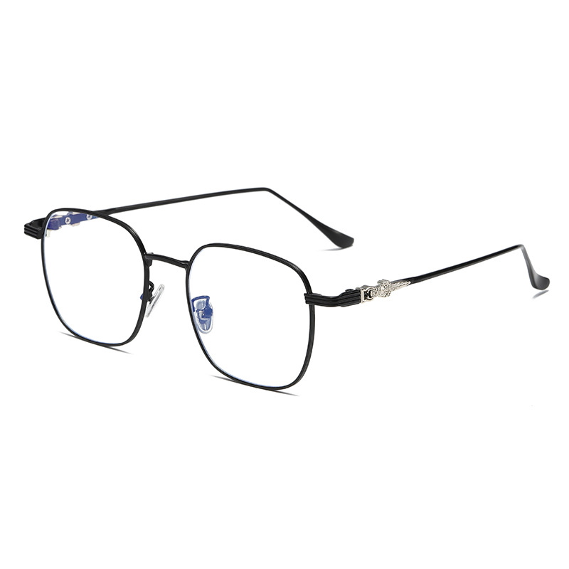 8804 Anti-Blue Light Flat Eyeglasses Business Metal Glasses Gold Wire Edge Trend Unisex Women's Men's Square Frame Glasses
