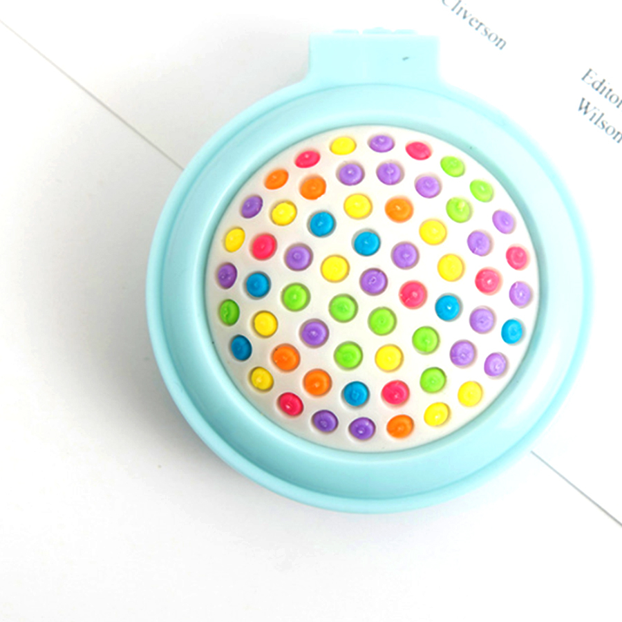 Candy Color Folding Comb Portable Solid Color Portable Makeup Mirror Airbag Comb Anti-static Massage Rainbow CombBLUE