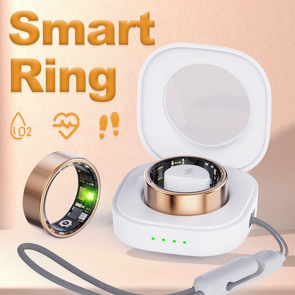 Health Smart Ring with Heart Rate Blood Oxygen Monitoring, 100+ Sports Modes, Waterproof Lightweight Smart Finger Ring for Men Women