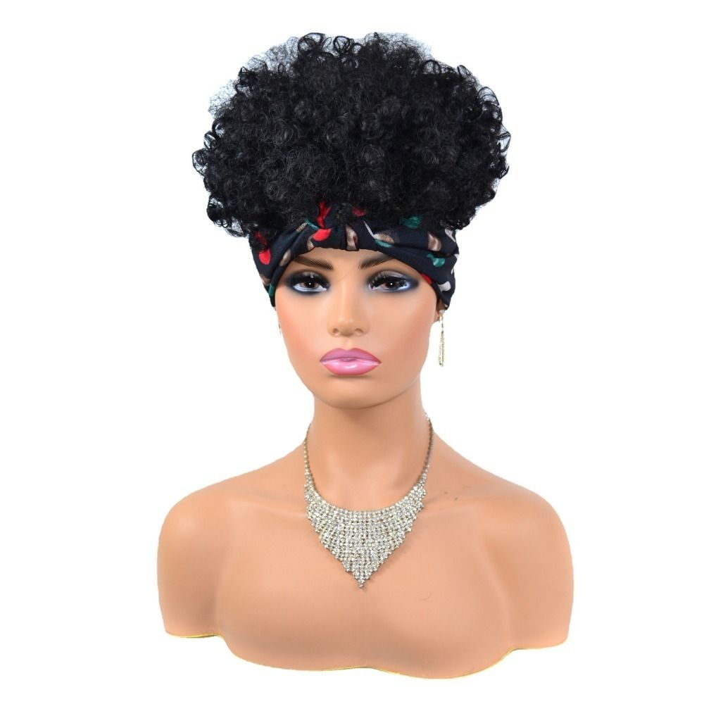 TopKiss Long Wavy Wig with Colorful Polka Dot Headband for Women, Half Head Hairpiece Local