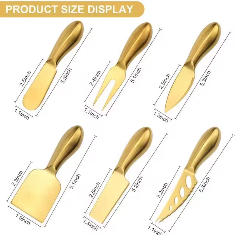 Golden Stainless Steel Slicer Cheese Knives Cutting Tool Set  for Kitchen Accessories