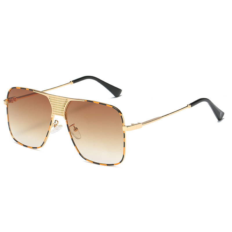 2531 Men Women Sunglasses Oversized Metal Frame Gradient Color Lens Sungshades Vintage Square Ladies Outdoor Spectacles UV400 Gafas