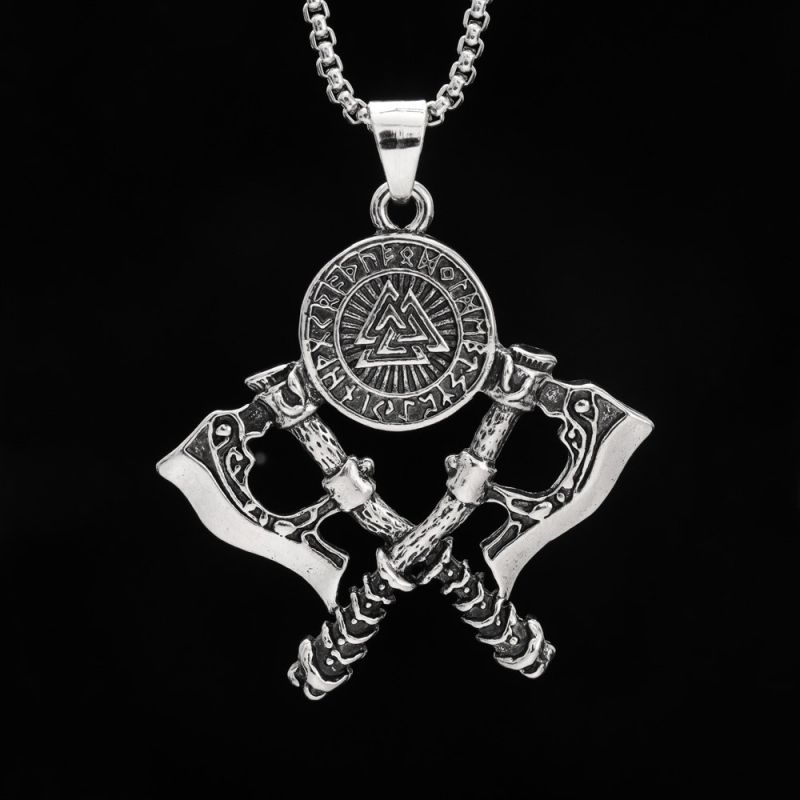 Viking Axe Pendant Necklace Hip hop punk chain free shipping
