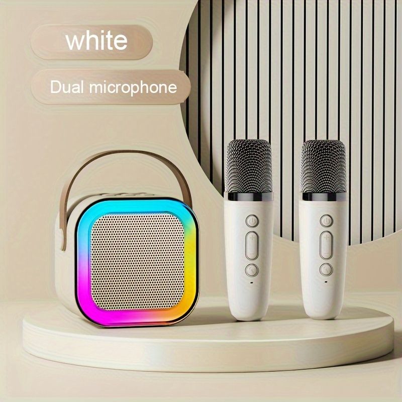 Versatile" K12 Wireless Wireless Karaoke System With Built-In Mic - Usb-C Charging, Stereo Sound, Button Control - Perfect For Smartphones & Tablets