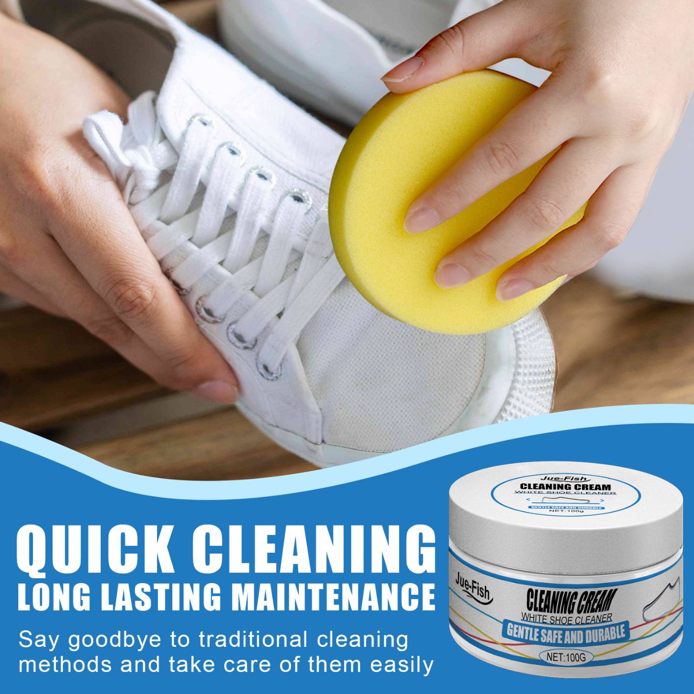 White Shoe Cleaning Cream, Shoe Cleaner Kit for White Shoes, Travel Shoes,  Leather Shoes, Sports Shoes, Canvas Shoes, Leather Bags, Car Interiors,  Tennis Sneaker Cleaning Kit, Stain Remover