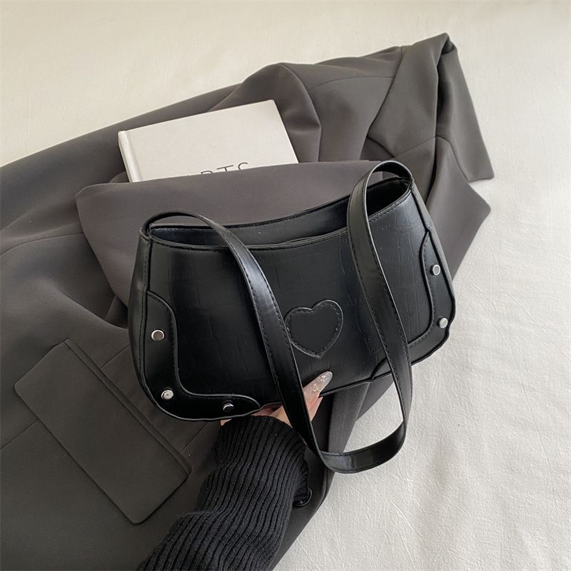 Women Fashion Small Baguette Handbag Casual Trendy Versatile Shoulder Bag Ladies Daily Mini Underarm Purse

