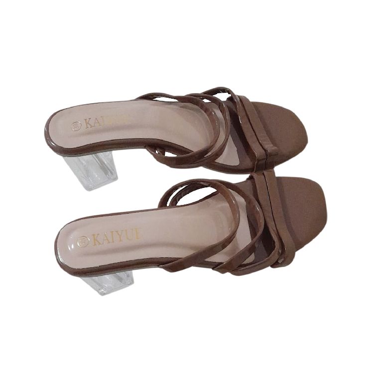 fashion sexy solid color square head high heels outdoor temperament plus size slippers sandals women pumps