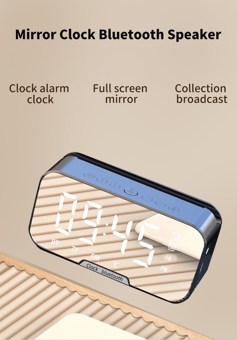 Digital  Alarm Clock Wireless Bluetooth 5.0 Speaker FM Radio