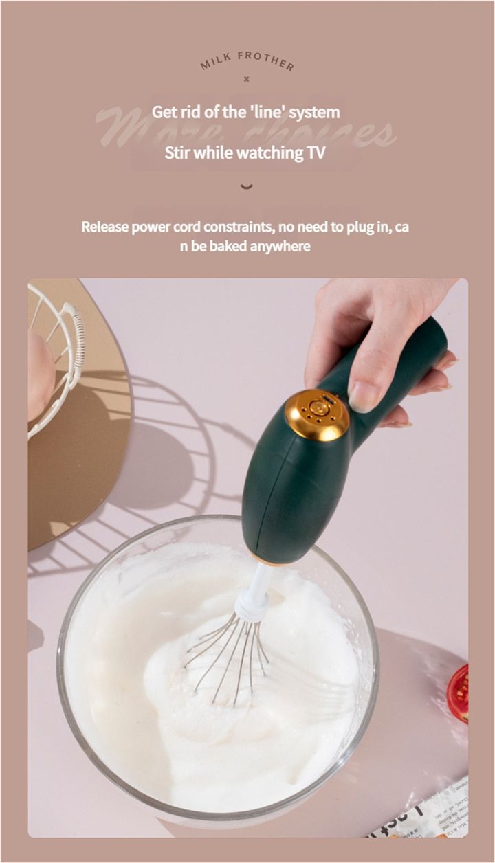 New Electric Egg Beater, Handheld Cream Whipper for Home Use, Flour Blender, Small Wireless Egg Beater