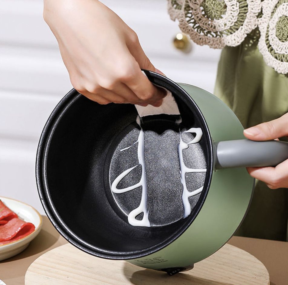 Electric Hot Pot Mini Non-stick Pot Fry Pan Electric Cooker with Plastic Steamer Dormitory Student Noodle Pot Home Electric Steamer Double-layers Egg Cooker Multi-functional Pot for Cooking Soup Rice Porridge Stewpot Kitchen Small Appliance