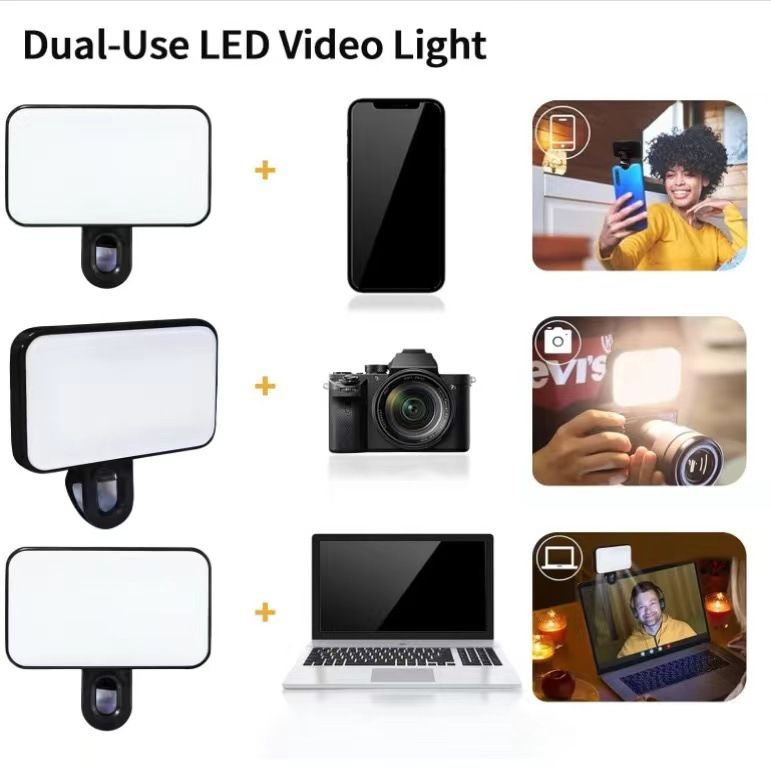 Mobile phone, computer, tablet, video conference, fill light, live stream, selfie, photo clip, dual color warm light