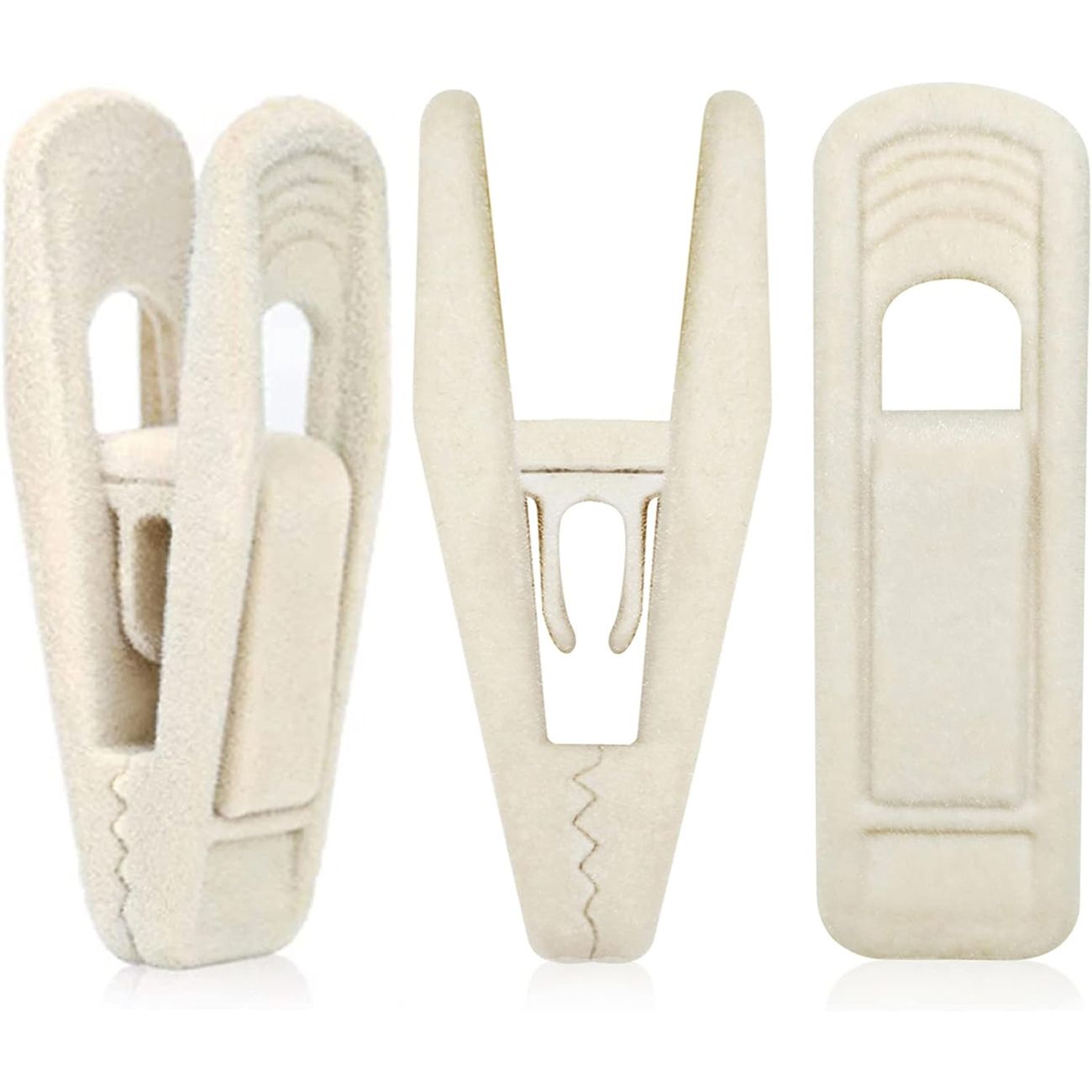 10 PCS Velvet Hanger Clips for Velvet Hangers - 10 PCS Beige Non-Slip Velvet Clip for Pants Suit Skirt Hanger, Strong Velvet Clips Fit for Ivory Velvet Hangers