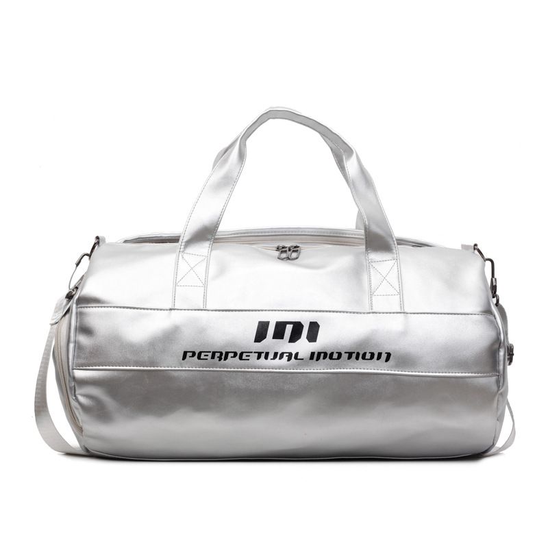 Women Large Capacity Sports Gym Bag with Dry-Wet Separation, Soft Leather Handbag, Trendy Crossbody Portable Boarding Travel Bag
