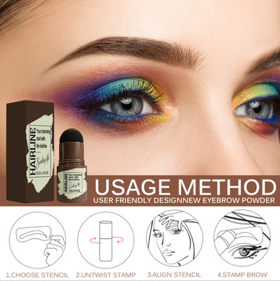 EyeBrow Stamp Shaping Kit Eyebrow Stencils Waterproof Long Stick Shape Stamp Brow Lasting Natural Contouring Makeup Kit 
