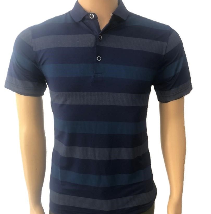 Top Quality New Summer Brand Designer Striped Turn Down Collar Men's Polo Shirt Short Sleeve Casual Tops