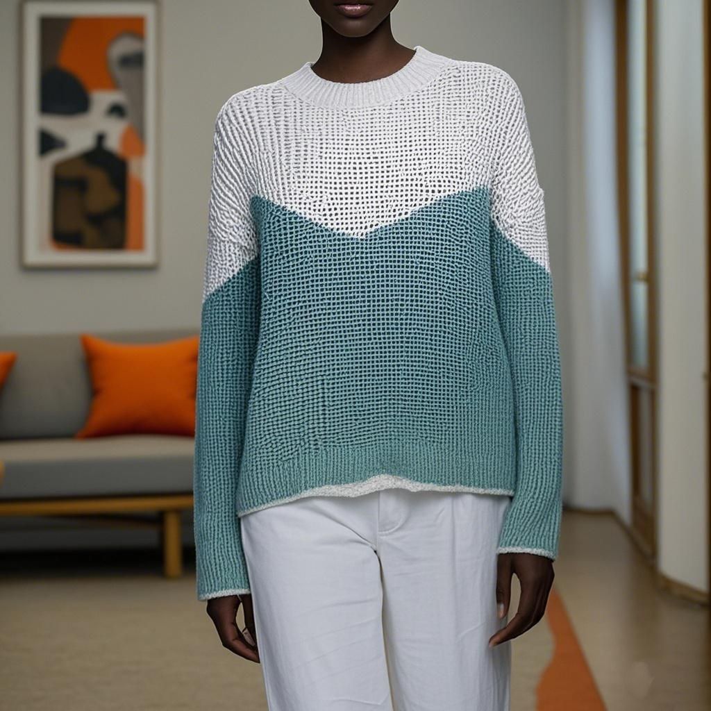 Wool knit Sweater Round Neck Women's Sweater