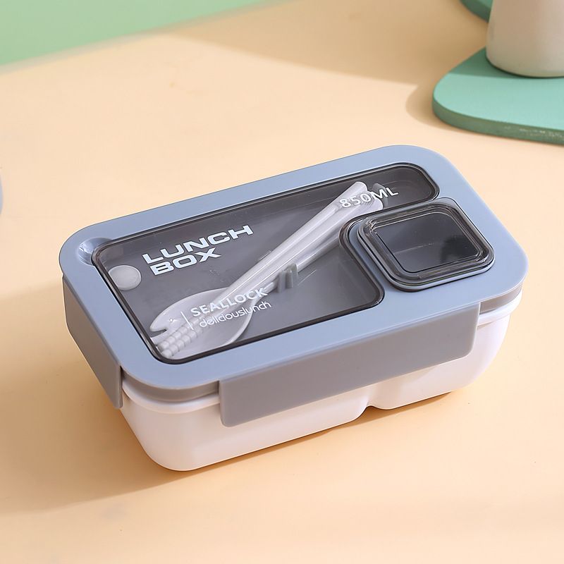 Handheld Compartmentalized Lunch Box Microwave Heat Student Lunch Box Office Worker Simple Light Food Lunch Box Kitchen Dining Storage Travel To-Go Food Containers
