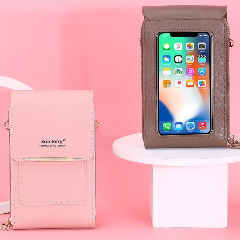 2371 Women's New Touch Screen Phone Bag Long Buckle Shoulder Bag