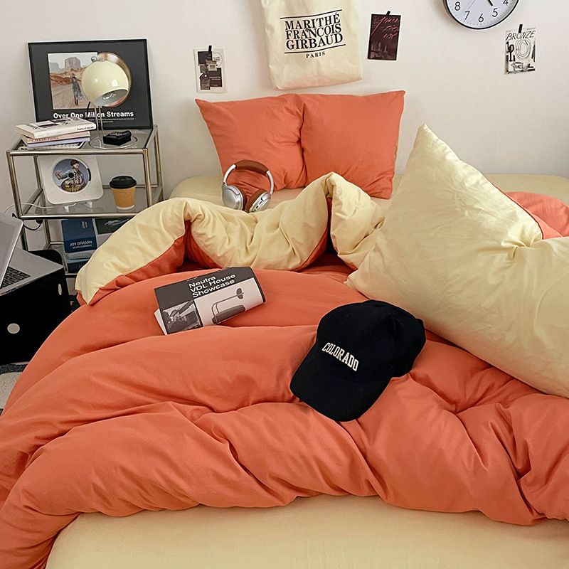 4pcs set,3pcs set,bed set,Soft,comfortable,breathable，Four piece bedding set,Three piece bedding set,Washed cotton,sheet,pillow,Quilt cover,bedding set