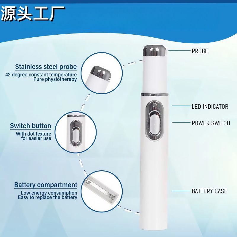 Compact Handheld Blue‑Light Assisted Skin Care Pen, Ice‑Compress Comfort Sensation, Simple Operation Personal Beauty Device, Ideal For Household Daily Facial Beauty Routine.