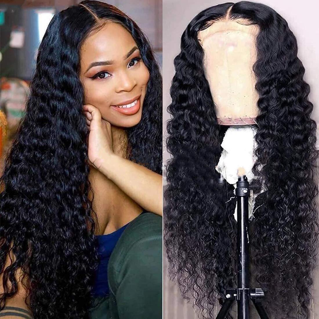 25 inches Small roll lace wig, synthetic wig, full head cover, corn perm, long roll wig CRRSHOP free shipping black wigs beauty care hair dresssing