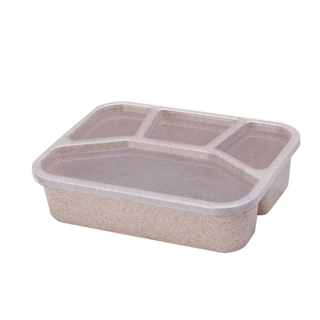 1012 Lunch Box 4-compartment Plastic Divided Food Storage Container Boxes Reusable Students Worker Portable Outdoor Container Boxs
