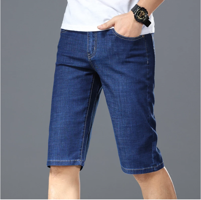 Seven points jeans men's summer thin elastic loose casual pants casual 7 points casual denim shorts